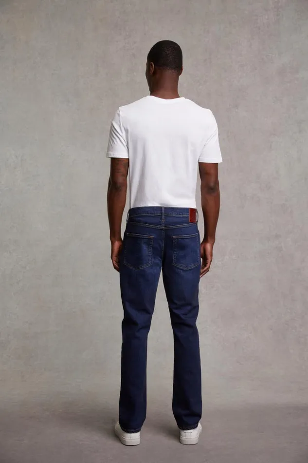 Men Jeans Holland Cooper Classic Straight Jean Washed Indigo Men Jeans Holland Cooper Classic Straight Jean Washed Indigo