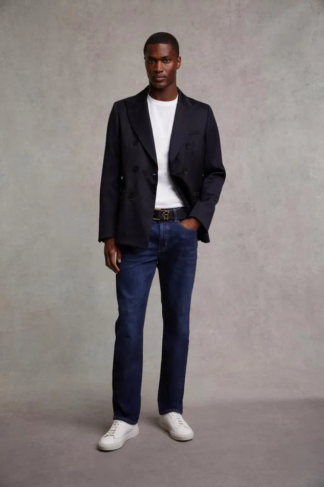 Men Jeans Holland Cooper Classic Straight Jean Washed Indigo Men Jeans Holland Cooper Classic Straight Jean Washed Indigo