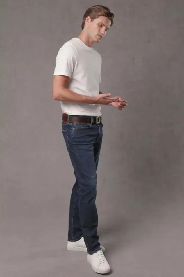 Men Jeans Holland Cooper Classic Straight Jean Washed Indigo Men Jeans Holland Cooper Classic Straight Jean Washed Indigo