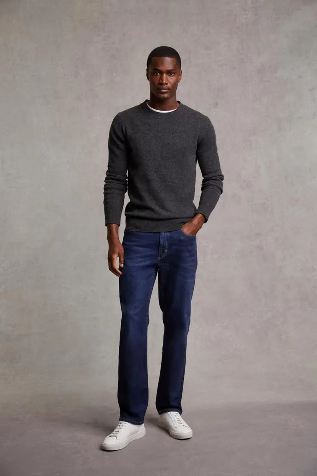 Men Jeans Holland Cooper Classic Straight Jean Washed Indigo Men Jeans Holland Cooper Classic Straight Jean Washed Indigo