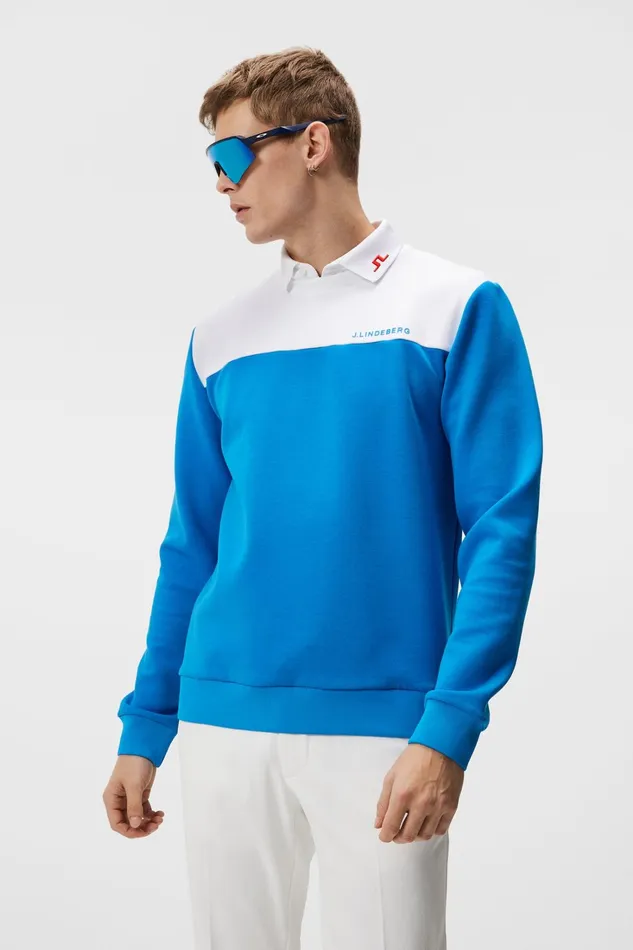 Men Jeff Crew Neck Brilliant Blue JLindeberg Sweatshirts