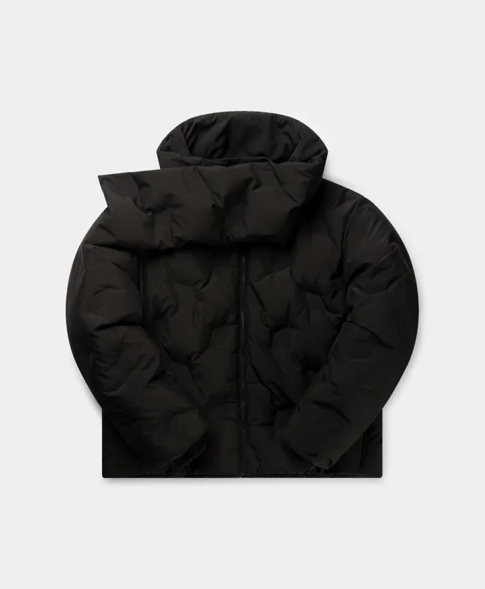 Men Jet Black Ayan Monogram Puffer Jacket Daily Paper Jackets