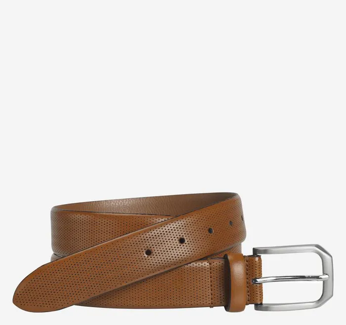 Men Johnston and Murphy Belts Micro Perf Belt Tan