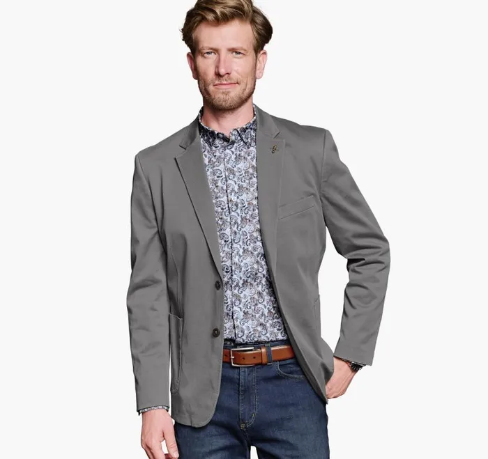 Men Johnston and Murphy Blazers Washed Cotton Blazer Grey