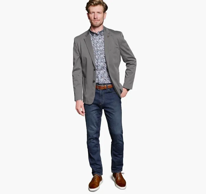 Men Johnston and Murphy Blazers Washed Cotton Blazer Grey Men Johnston and Murphy Blazers Washed Cotton Blazer Grey