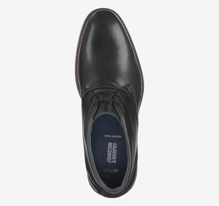 Men Johnston and Murphy Boots XC Flex Raleigh Chukka Black Full Grain Men Johnston and Murphy Boots XC Flex Raleigh Chukka Black Full Grain