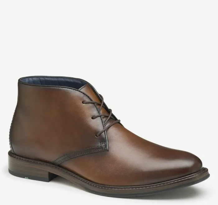 Men Johnston and Murphy Boots XC Flex Raleigh Chukka Tan Full Grain