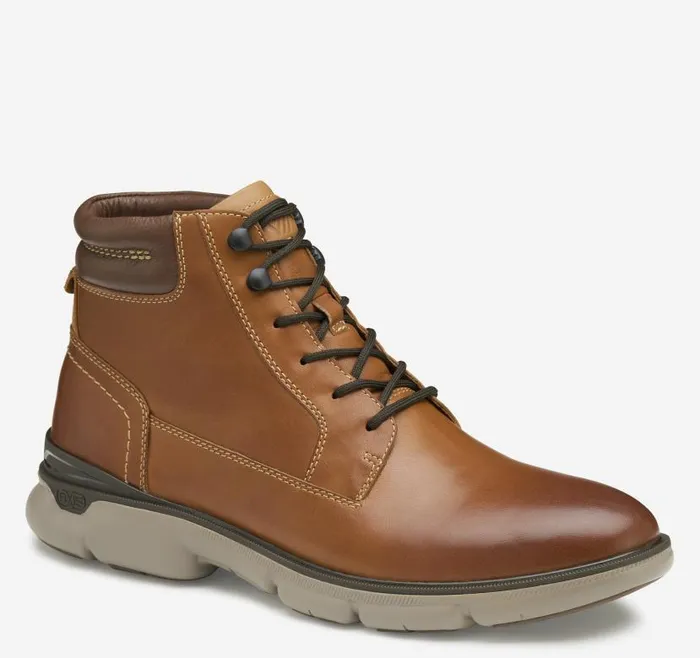 Men Johnston and Murphy Boots XC4 Tanner Plain Toe Boot Tan Full Grain