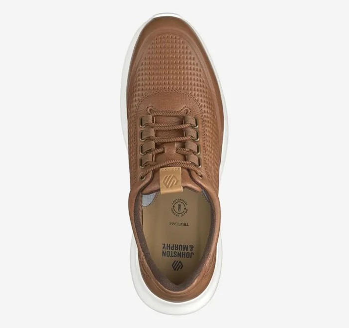Men Johnston and Murphy LaceUps Amherst 20 Embossed UThroat Tan Full Grain