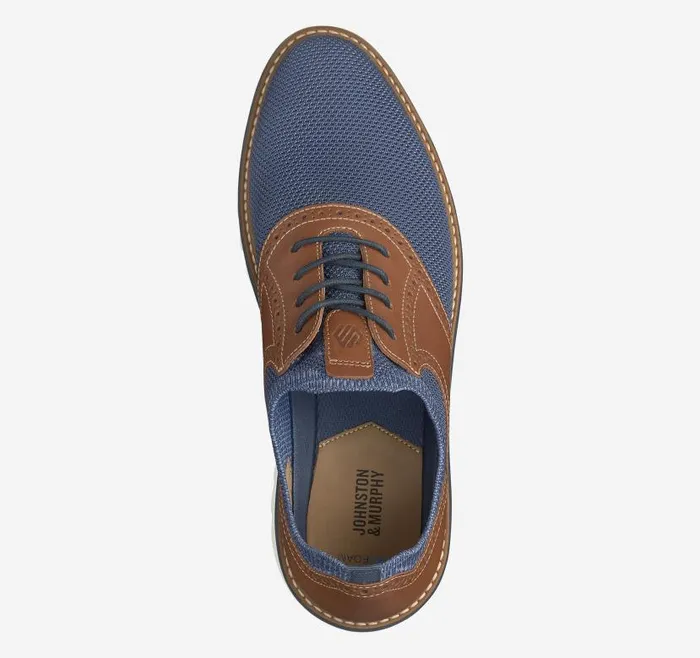 Men Johnston and Murphy LaceUps Braydon Knit Saddle Navy Knittan Full Grain Men Johnston and Murphy LaceUps Braydon Knit Saddle Navy Knittan Full Grain