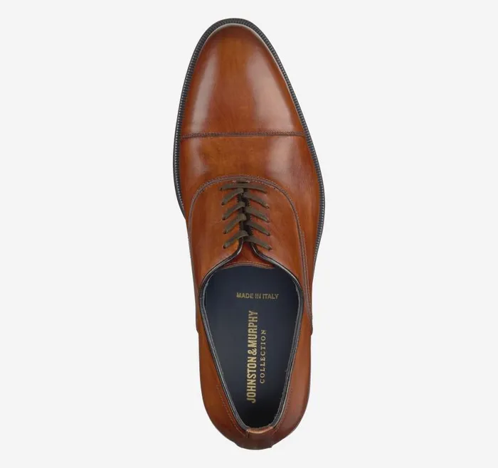 Men Johnston and Murphy LaceUps Flynch Cap Toe Tan Italian Calfskin Men Johnston and Murphy LaceUps Flynch Cap Toe Tan Italian Calfskin