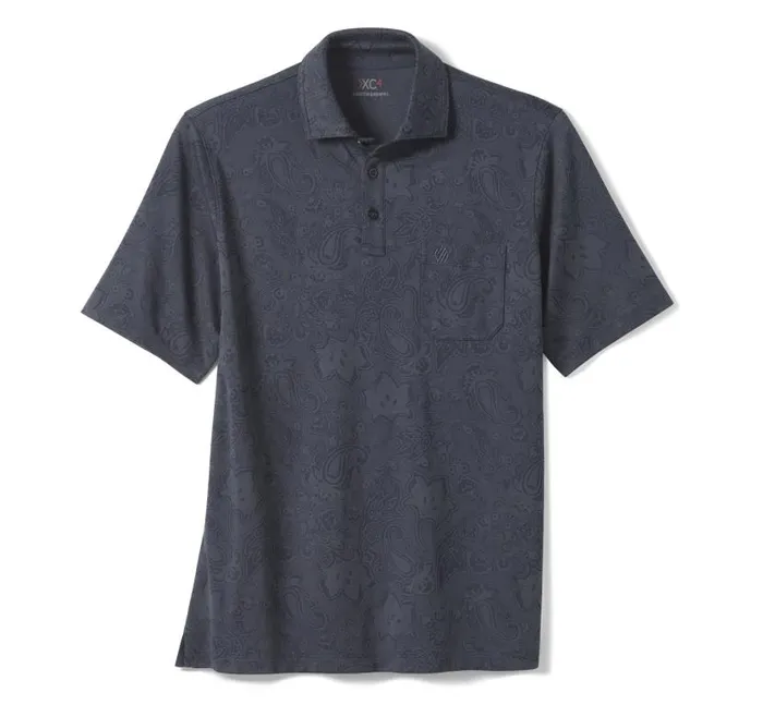Men Johnston and Murphy Polos and Tees XC4 Jacquard Performance Polo Navy Paisley Men Johnston and Murphy Polos and Tees XC4 Jacquard Performance Polo Navy Paisley