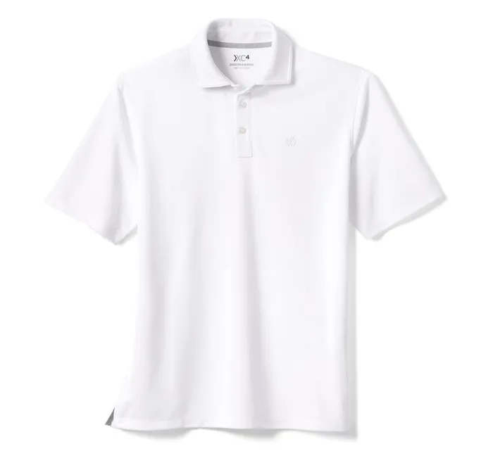 Men Johnston and Murphy Polos and Tees XC4 Performance Solid Polo Cool Degree White Men Johnston and Murphy Polos and Tees XC4 Performance Solid Polo Cool Degree White