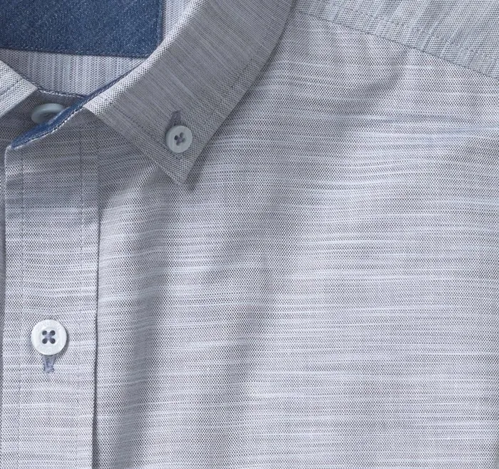 Men Johnston and Murphy Shirts LongSleeve Twill Checked Shirt Bluegray Striated Oxford Men Johnston and Murphy Shirts LongSleeve Twill Checked Shirt Bluegray Striated Oxford