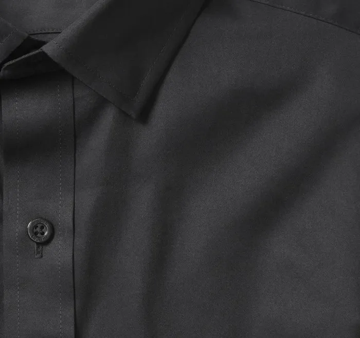 Men Johnston and Murphy Shirts Premium Cotton Shirts Black Sateen Poplin