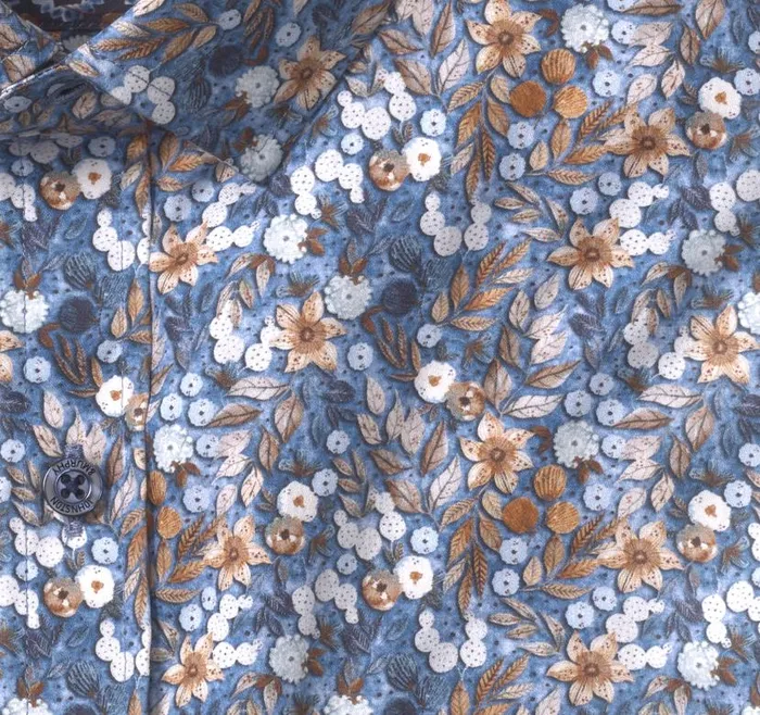 Men Johnston and Murphy Shirts Printed Cotton Shirt Bluerust Floral Men Johnston and Murphy Shirts Printed Cotton Shirt Bluerust Floral
