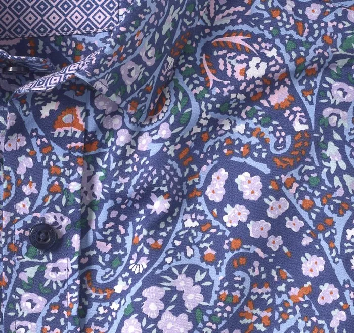 Men Johnston and Murphy Shirts Printed Cotton Shirt Navy Floral Paisley Men Johnston and Murphy Shirts Printed Cotton Shirt Navy Floral Paisley
