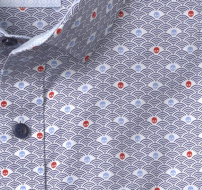Men Johnston and Murphy Shirts Printed Cotton Shirt Rising Skull Print Men Johnston and Murphy Shirts Printed Cotton Shirt Rising Skull Print