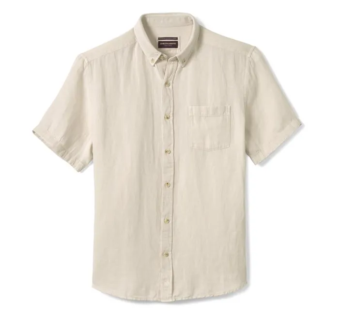 Men Johnston and Murphy ShortSleeve Shirts Garment Dyed Shirt Light Gray Men Johnston and Murphy ShortSleeve Shirts Garment Dyed Shirt Light Gray