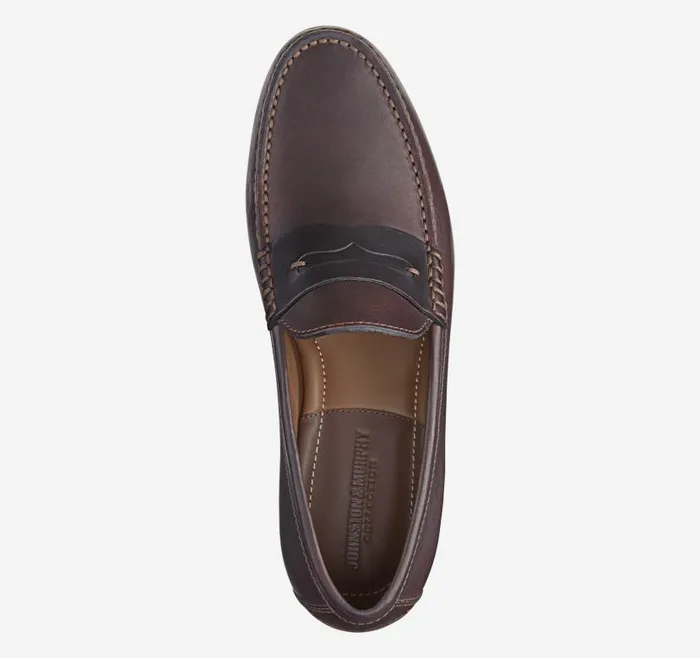Men Johnston and Murphy SlipOns and Loafers Baldwin Penny Loafer Dark Brown English Full Grain Men Johnston and Murphy SlipOns and Loafers Baldwin Penny Loafer Dark Brown English Full Grain