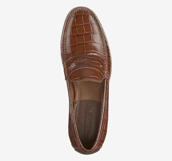 Men Johnston and Murphy SlipOns and Loafers Baldwin Penny Loafer Mahogany Crocembossed Calfskin Men Johnston and Murphy SlipOns and Loafers Baldwin Penny Loafer Mahogany Crocembossed Calfskin