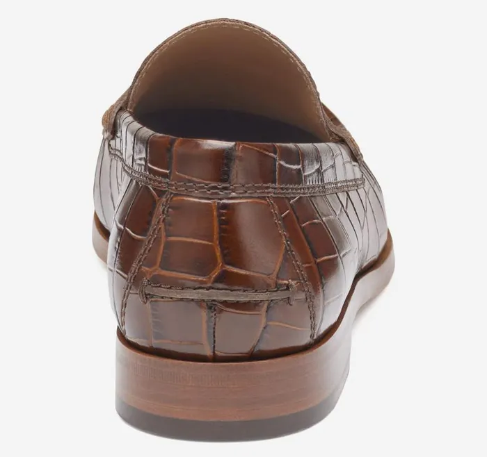 Men Johnston and Murphy SlipOns and Loafers Baldwin Penny Loafer Mahogany Crocembossed Calfskin Men Johnston and Murphy SlipOns and Loafers Baldwin Penny Loafer Mahogany Crocembossed Calfskin