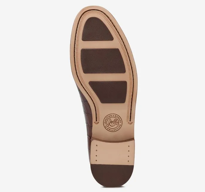Men Johnston and Murphy SlipOns and Loafers Baldwin Penny Loafer Mahogany Crocembossed Calfskin Men Johnston and Murphy SlipOns and Loafers Baldwin Penny Loafer Mahogany Crocembossed Calfskin