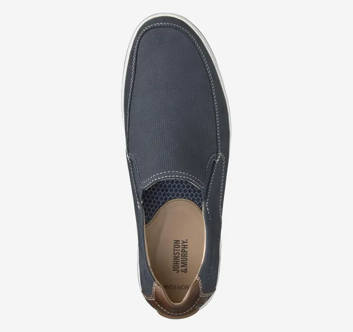 Men Johnston and Murphy SlipOns and Loafers Bowling Moc Venetian Navy Embossed Tumbled Nubuck Men Johnston and Murphy SlipOns and Loafers Bowling Moc Venetian Navy Embossed Tumbled Nubuck