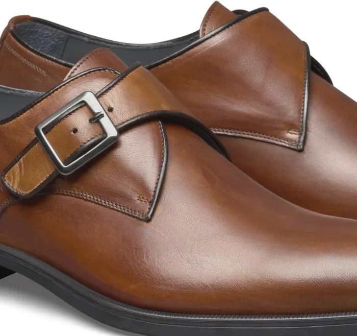Men Johnston and Murphy SlipOns and Loafers Flynch Monk Strap Tan Italian Calfskin Men Johnston and Murphy SlipOns and Loafers Flynch Monk Strap Tan Italian Calfskin
