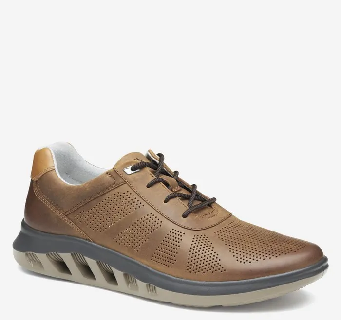 Men Johnston and Murphy Sneakers Activate UThroat Brown Oiled Full Grain