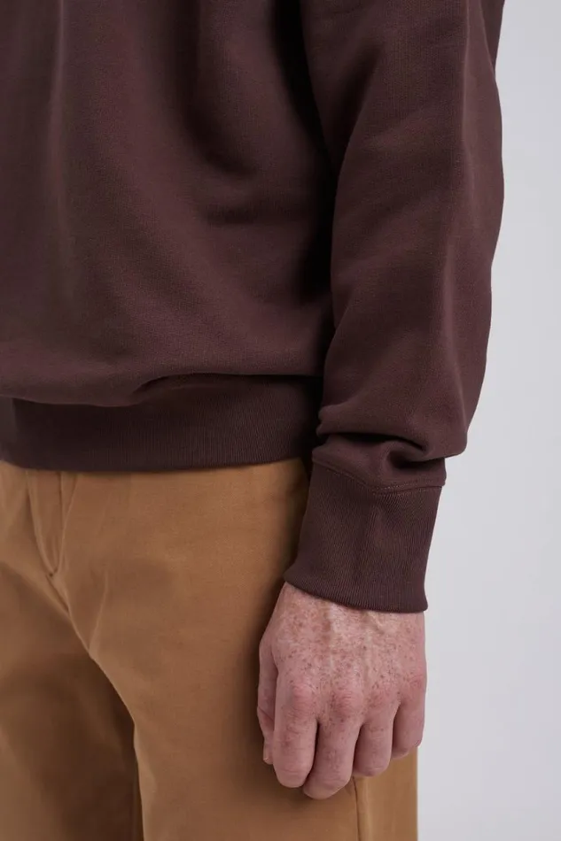 Men Ketel Relaxed Organic NORSE Logo Half Zip Wine Red Norse Projects Sweatshirts
