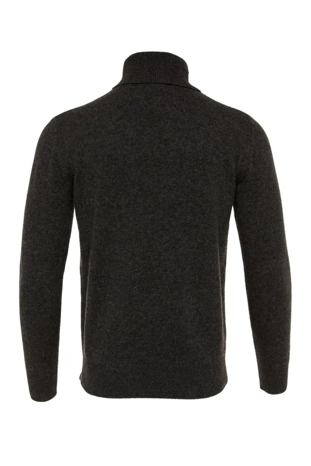 Men Knitwear Holland Cooper Byron Roll Neck Knit Charcoal