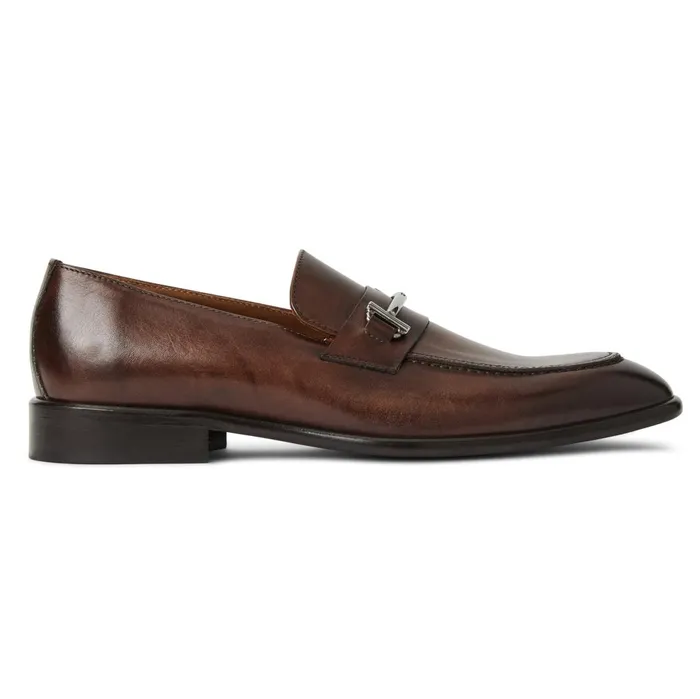 Men Loafers and Slipons Bruno Magli Sante Double Gore Classic Bit Leather Loaferbrown