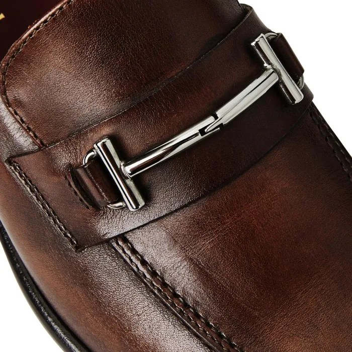Men Loafers and Slipons Bruno Magli Sante Double Gore Classic Bit Leather Loaferbrown