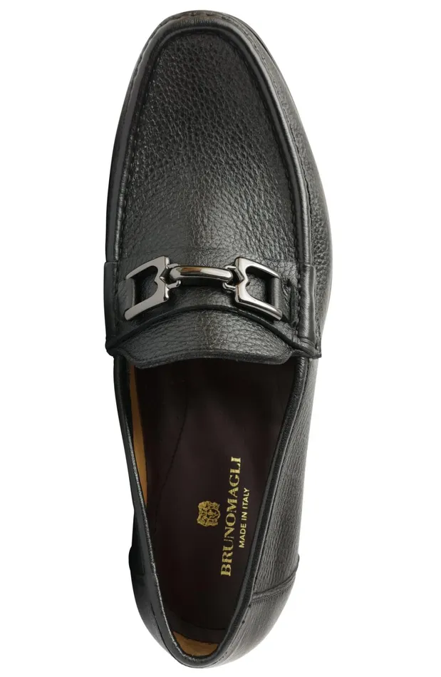 Men Loafers and Slipons Bruno Magli Trieste Classic Leather Moccasin 8211 Black Cervo