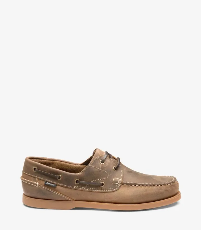 Men Loake Boat Shoes Lymington Brown Oiled Nubuck