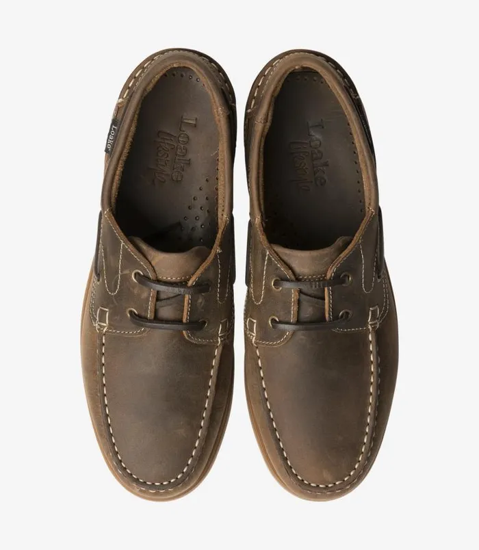 Men Loake Boat Shoes Lymington Brown Oiled Nubuck Men Loake Boat Shoes Lymington Brown Oiled Nubuck
