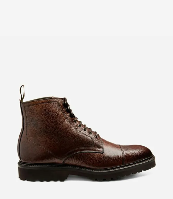 Men Loake Boots Aquarius Dark Brown Grain
