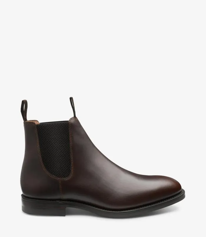 Men Loake Boots Chatsworth Dark Brown Waxy