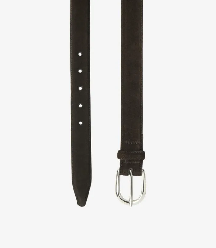 Men Loake Casual Belts Harry Belt Dark Brown Suede