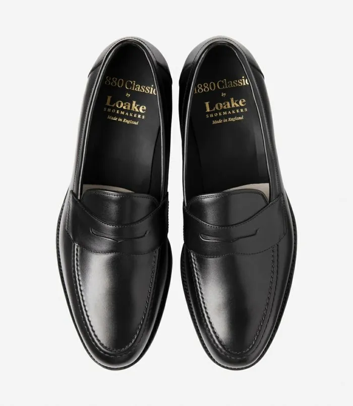 Men Loake Loafers Hornbeam Carbon Black