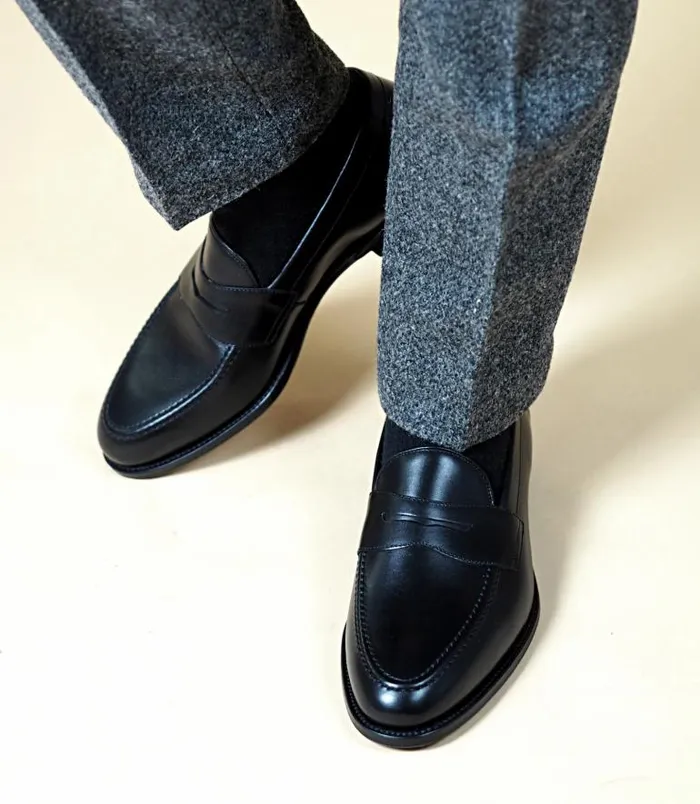 Men Loake Loafers Hornbeam Carbon Black