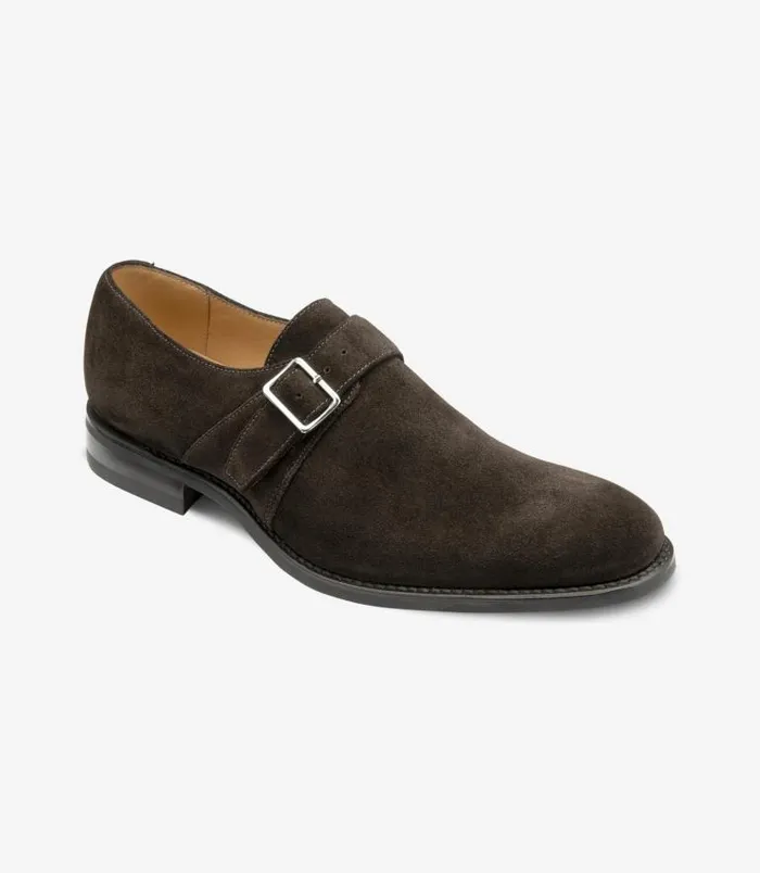 Men Loake Monk Shoes 357 Dark Brown Suede Men Loake Monk Shoes 357 Dark Brown Suede
