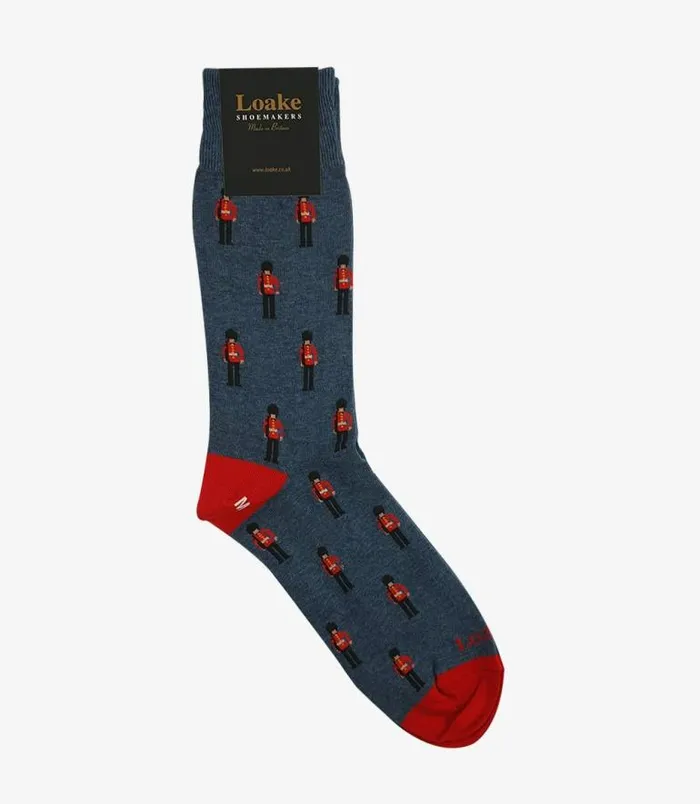 Men Loake Socks Guard Socks Blue