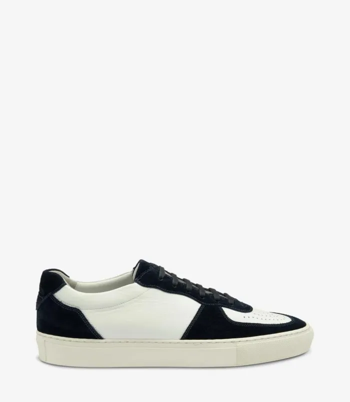 Men Loake Trainers and Sneakers Rush White and Navy Suede