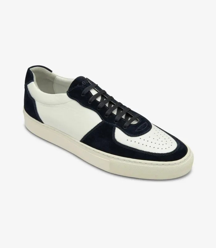 Men Loake Trainers and Sneakers Rush White and Navy Suede Men Loake Trainers and Sneakers Rush White and Navy Suede