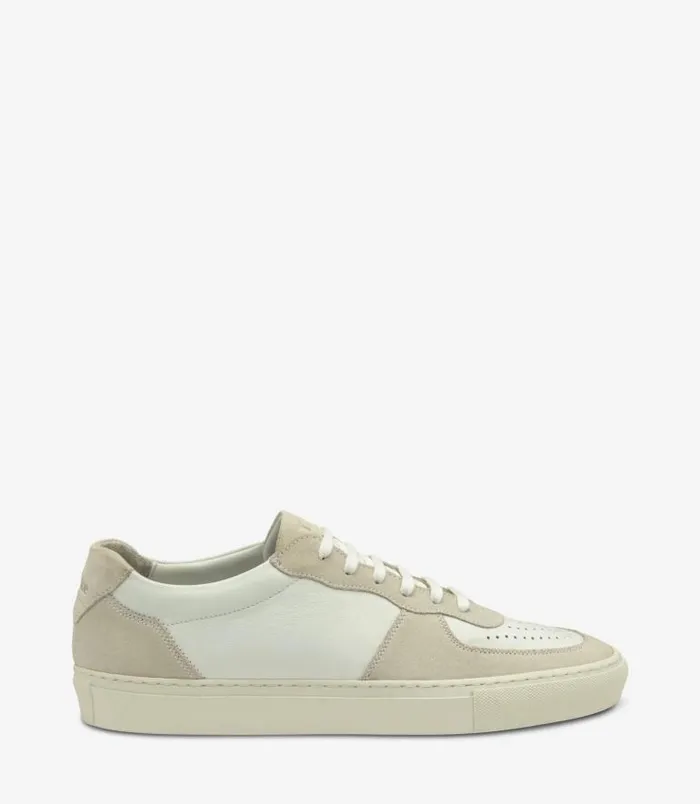 Men Loake Trainers and Sneakers Rush White and Sand Suede