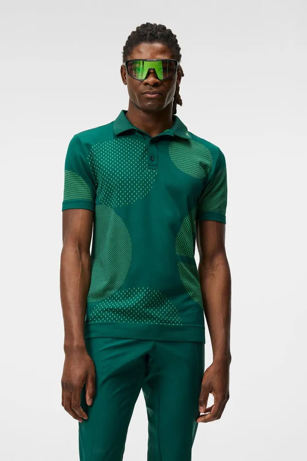 Men Nate Seamless Polo Rain Forest JLindeberg Polo Shirts