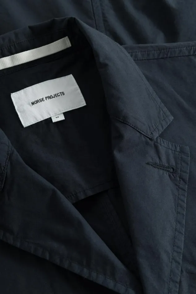 Men Nilas Typewriter Work Jacket Dark Navy Norse Projects Outerwear