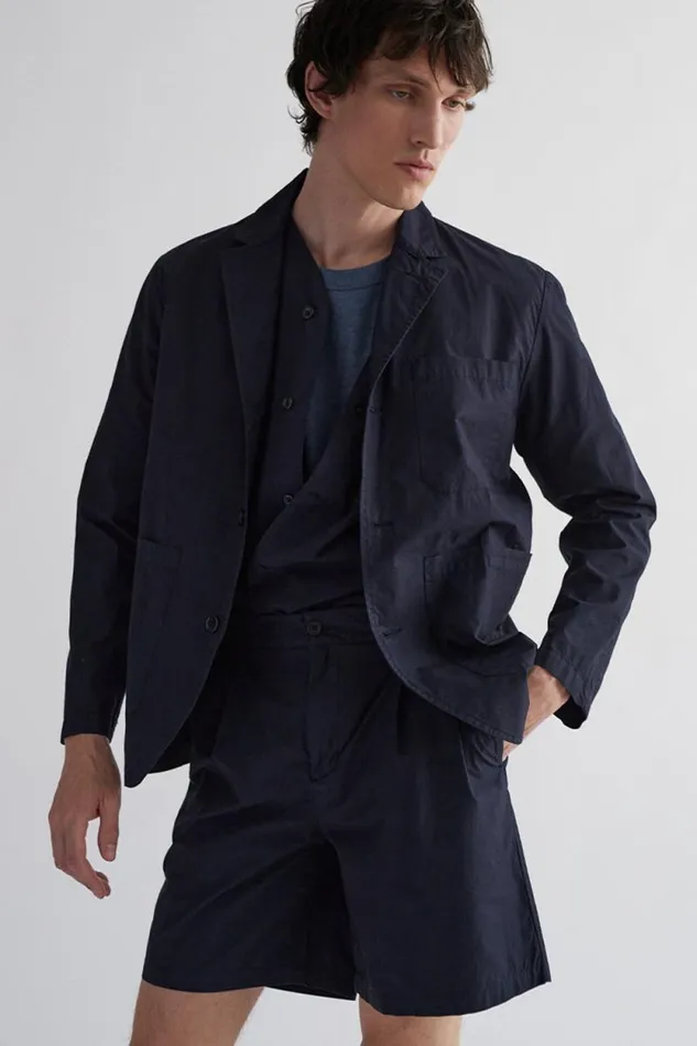 Men Nilas Typewriter Work Jacket Dark Navy Norse Projects Outerwear